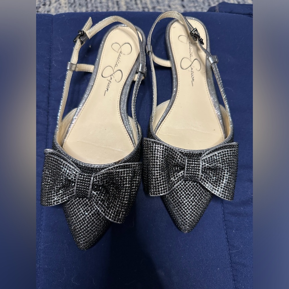 Silver sparkly Jessica Simpson flats